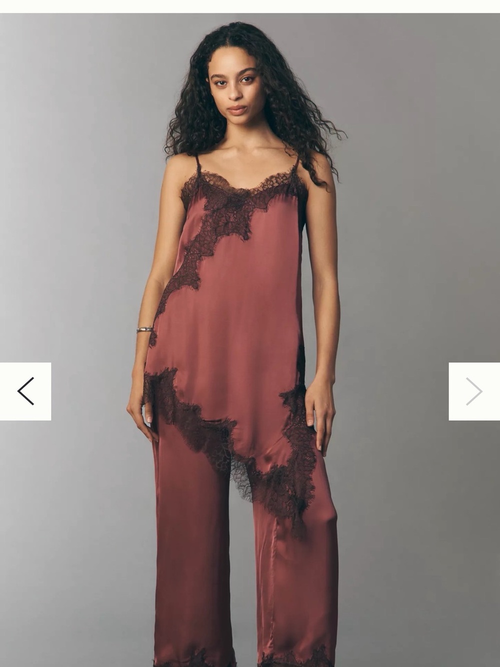 Anthropologie Lyrebird Heirloom Lace Asymmetrical Camisole and Wide Leg Pant